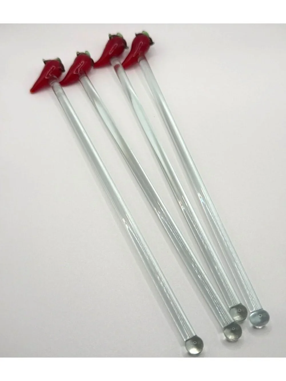 Hand-Blown Glass Cocktail Swizzle Sticks 18pc Lot Set Tropical Southwest Vintage